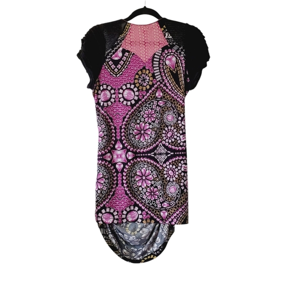 Cust Barcelona Y2K Artsy Asymmetric Draped Patchwork Tunic S - Picture 2 of 8